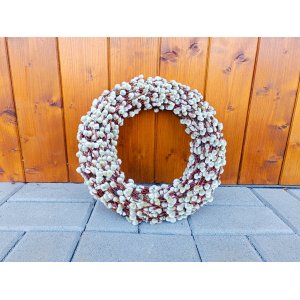 Veľkonočný veniec z bahniatok - slamený základ ⌀30 cm